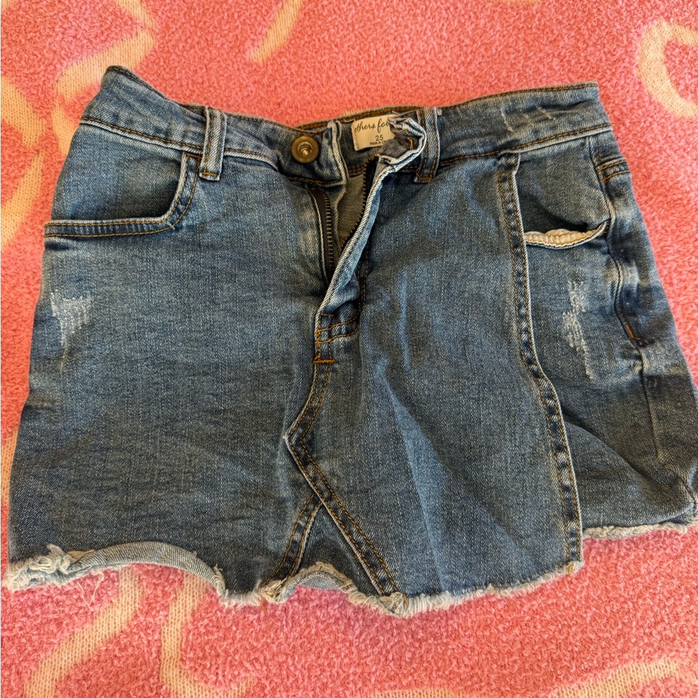 Blue Denim Mini Skirt